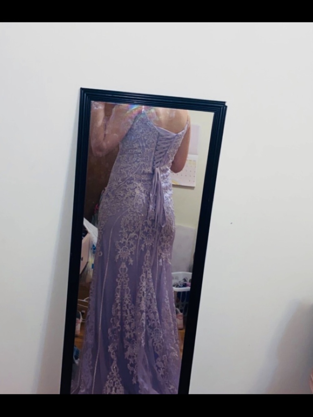 JVN by Jovani Lavender Lace Prom Dress